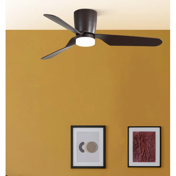 Ventilateur de plafond Fabrilamp Kochi en métal brun