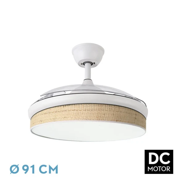 Ventilateur de plafond Fabrilamp Moda en métal blanc