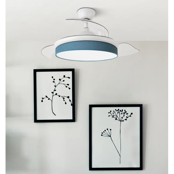 Ventilateur de plafond Fabrilamp Moda en métal blanc