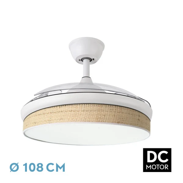Ventilateur de plafond Fabrilamp Moda en métal blanc