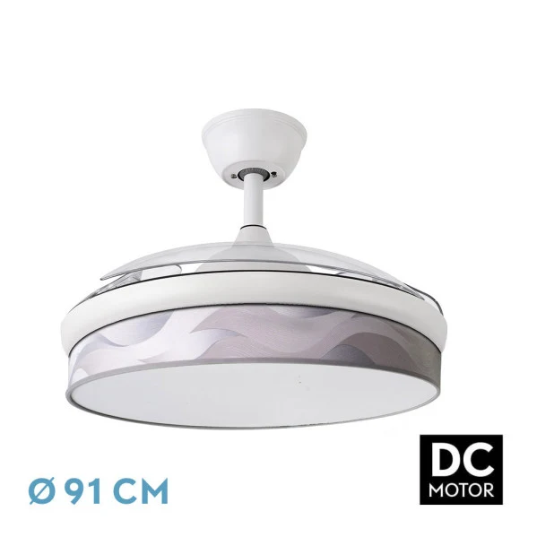 Ventilateur de plafond Fabrilamp Moda en métal blanc
