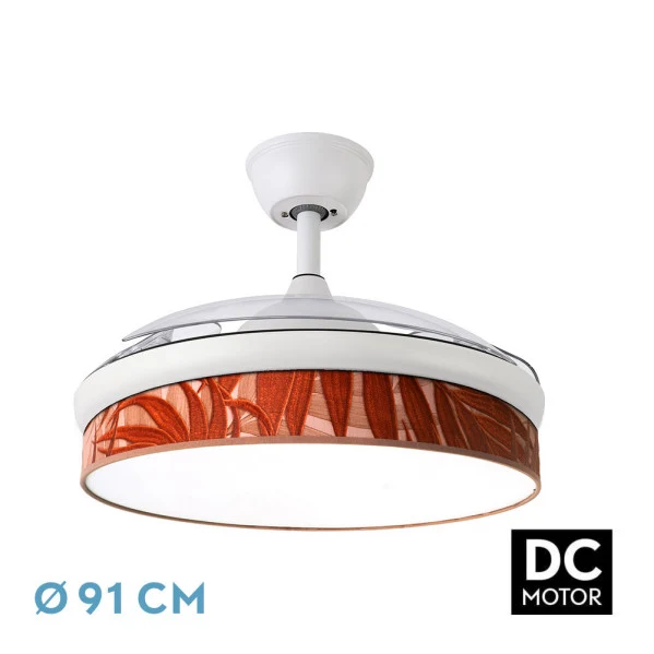 Ventilateur de plafond Fabrilamp Moda en métal blanc