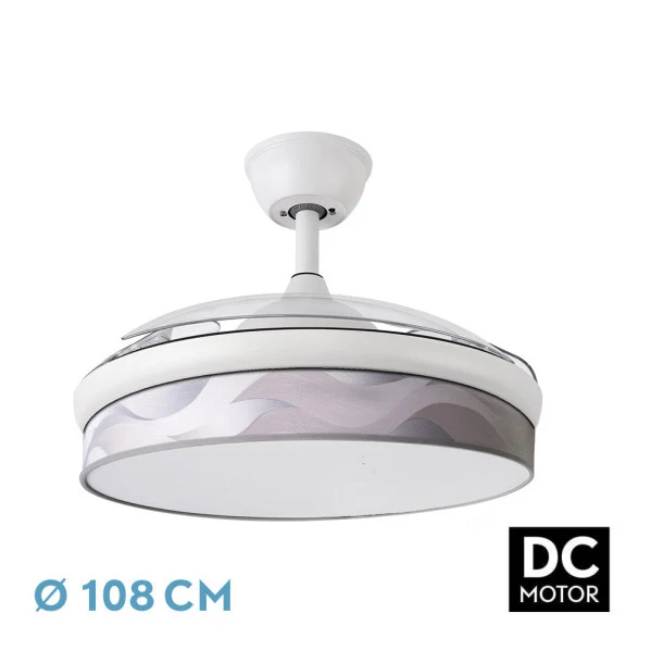 Ventilateur de plafond Fabrilamp Moda en métal blanc