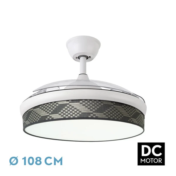 Ventilateur de plafond Fabrilamp Moda en métal blanc