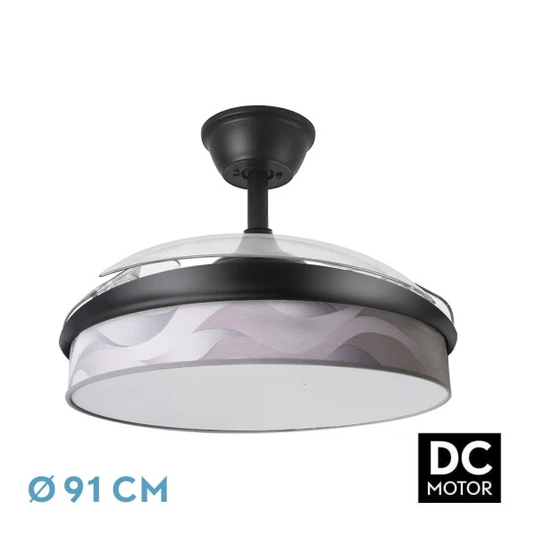 Ventilateur de plafond Fabrilamp Moda en métal noir