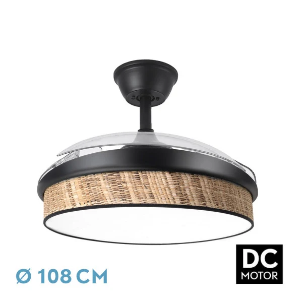 Ventilateur de plafond Fabrilamp Moda en métal noir