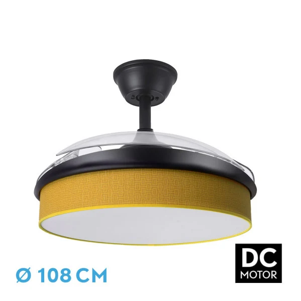 Ventilateur de plafond Fabrilamp Moda en métal noir