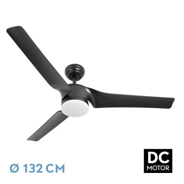 Ventilateur de plafond Fabrilamp Montijo en métal noir