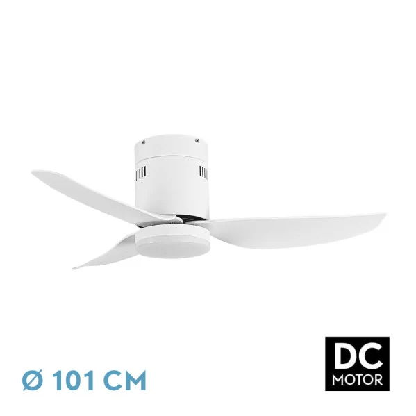 Ventilateur de plafond Fabrilamp en métal blanc Borax