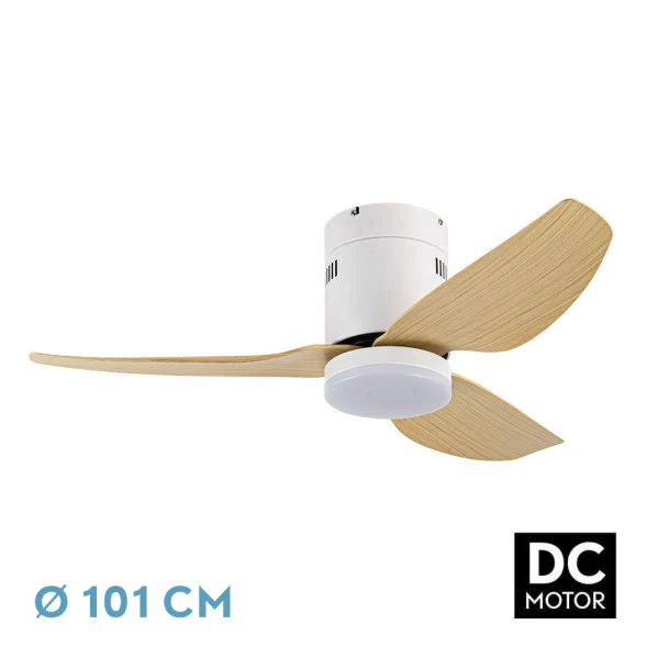 Ventilateur de plafond Fabrilamp en métal blanc Borax