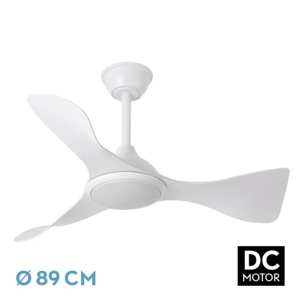 Ventilateur de plafond Fabrilamp en métal blanc caïman