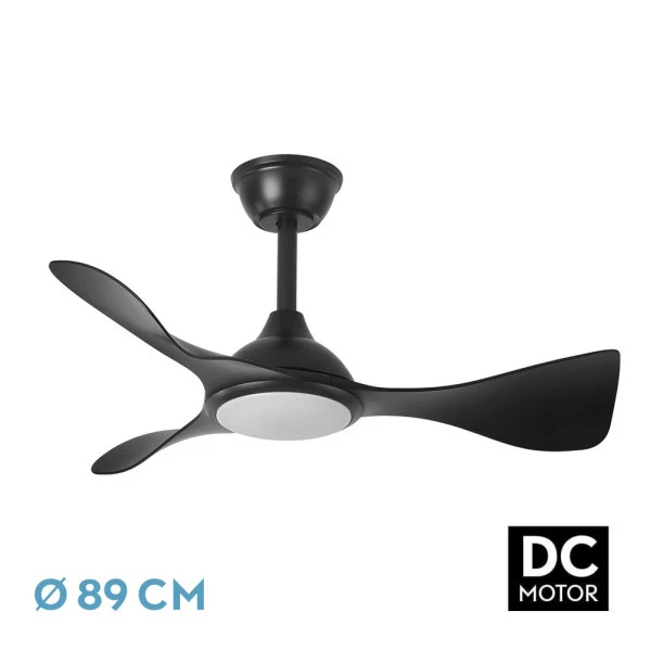 Ventilateur de plafond Fabrilamp en métal noir caïman
