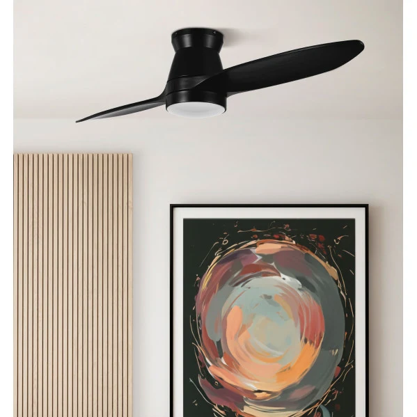 Ventilateur de plafond Fabrilamp en métal noir nordique