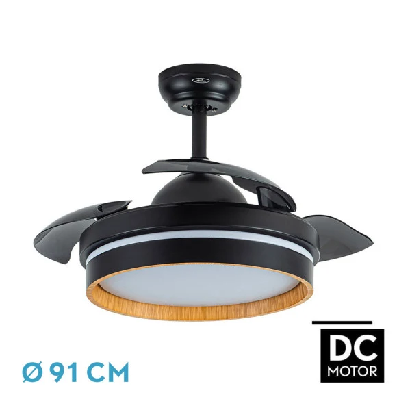 Ventilateur de plafond Fabrilamp Nalon en métal noir