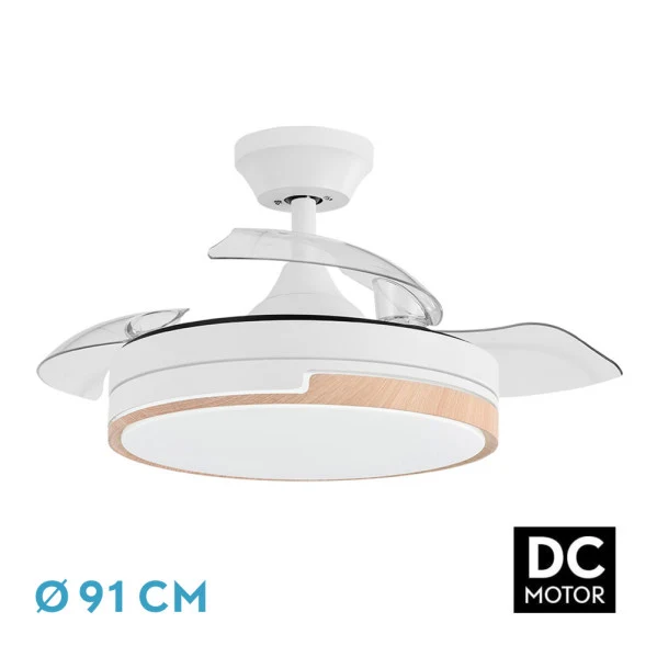 Ventilateur de plafond Fabrilamp Olimpia en métal blanc