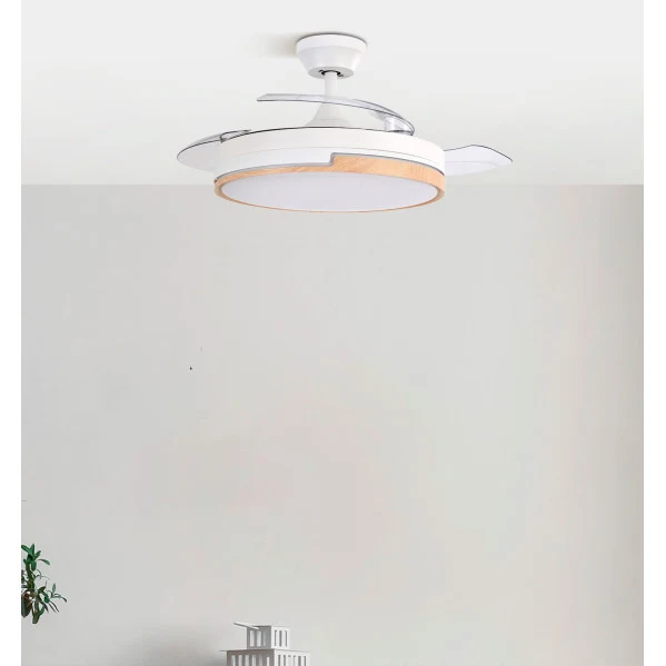 Ventilateur de plafond Fabrilamp Olimpia en métal blanc
