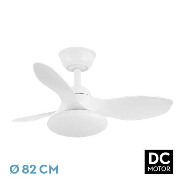Ventilateur de plafond Fabrilamp Paramo en métal blanc
