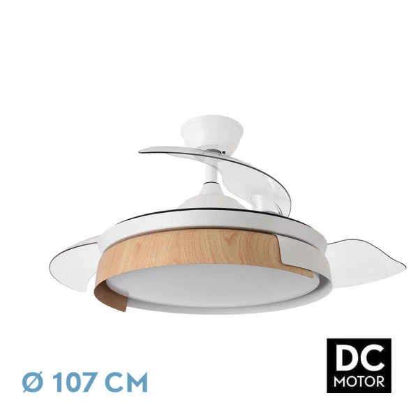 Ventilateur de plafond Fabrilamp Provenza en métal blanc