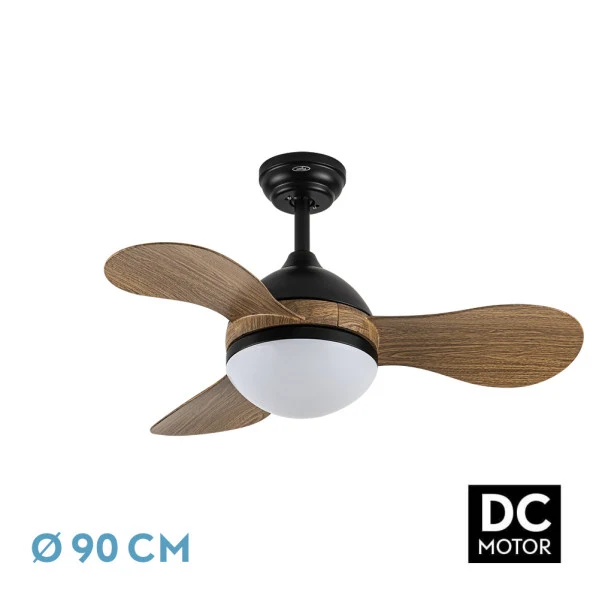 Ventilateur de plafond Fabrilamp Solido en métal noir