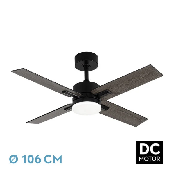 Ventilateur de plafond Fabrilamp Talco en métal noir