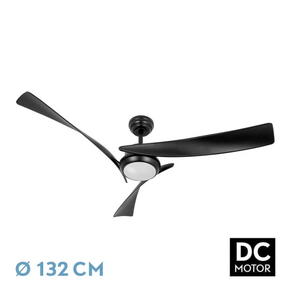 Ventilateur de plafond Fabrilamp Tarento en métal noir