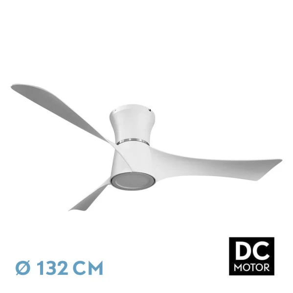 Ventilateur de plafond Fabrilamp Tianas en métal blanc