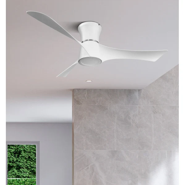 Ventilateur de plafond Fabrilamp Tianas en métal blanc