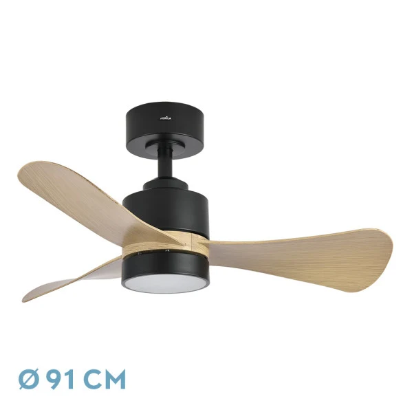 Ventilateur de plafond Fabrilamp Zepelin en métal noir