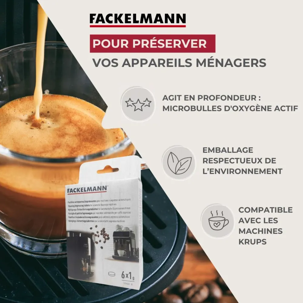 Ensemble de 12 Pastilles détergentes pour appareils électroménagers par 6 Fackelmann Petit Déjeuner