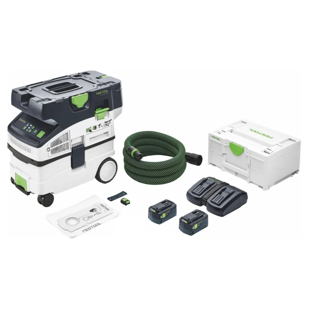 Festool CTLC MIDI I-Basic Aspirateur sans fil mobile 36 V ( 2x 18 V ) classe de poussière L + 2x batterie 5,0 Ah + chargeu...