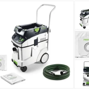 Festool CTM 48 E CLEANTEC Aspirateur mobile 48l, poussières de classe M ( 574992 ) + Sacs filtres SC-FIS-CT