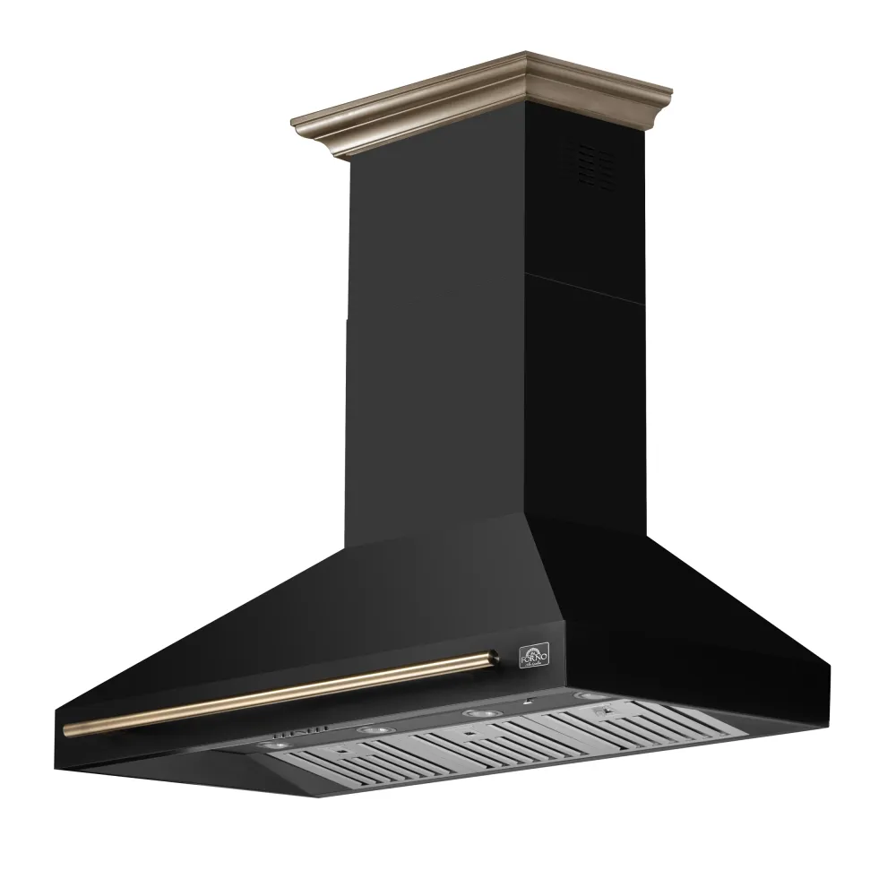 Hotte murale Forno Aria de 48 pouces en noir