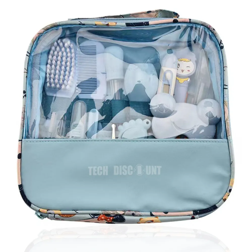 TD® Fournitures de soins pour bébés Aspirateur nasal Ensemble de sac de dessin animé Coupe-ongles pour bébé Outils de soin...