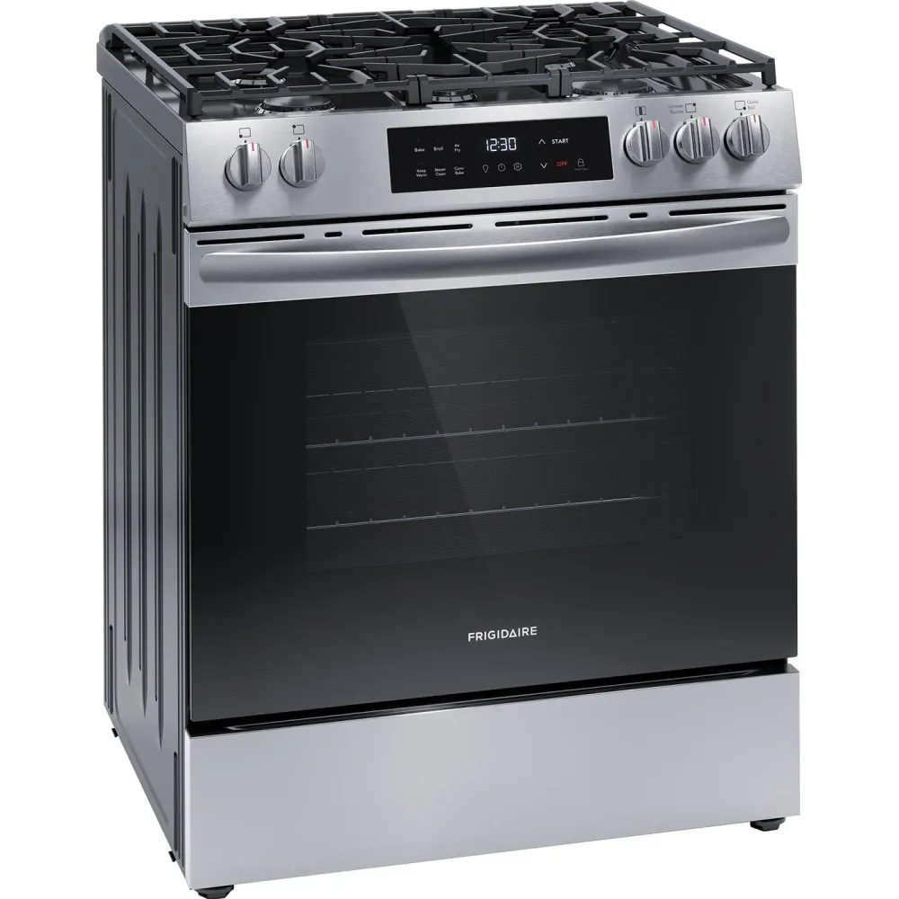 Frigidaire Cuisinière amovible à gaz de 30 pouces avec friture à air chaud FCFG3082BS