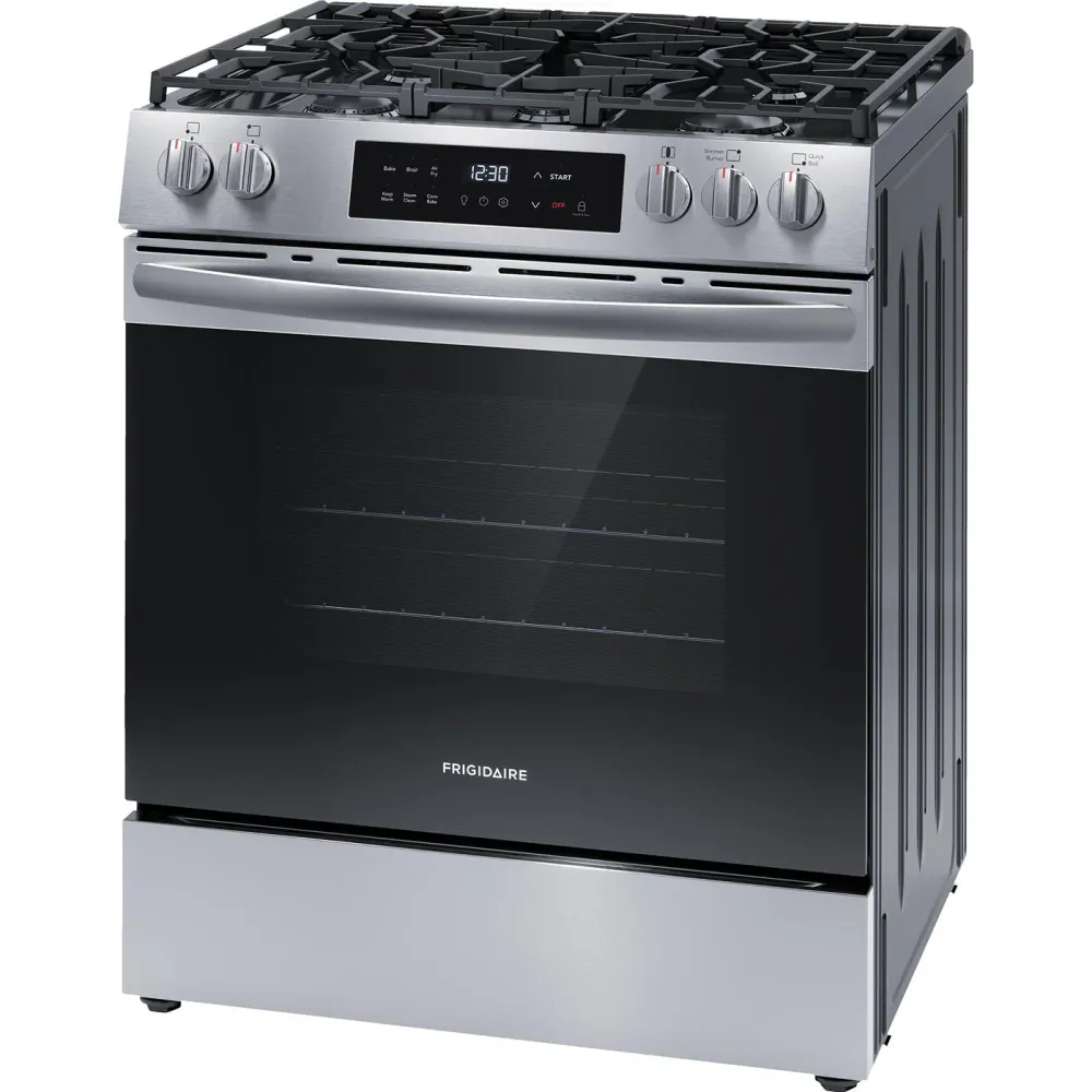Frigidaire Cuisinière amovible à gaz de 30 pouces avec friture à air chaud FCFG3082BS