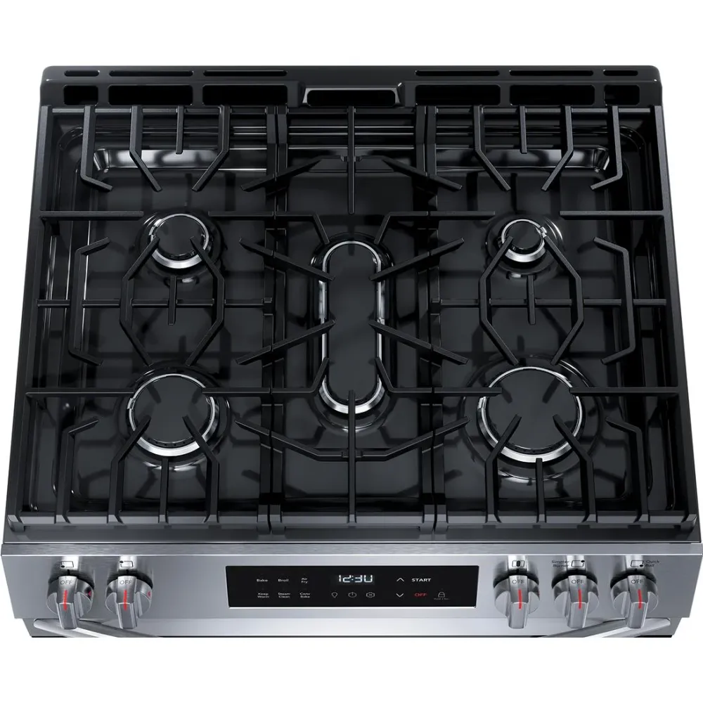 Frigidaire Cuisinière amovible à gaz de 30 pouces avec friture à air chaud FCFG3082BS