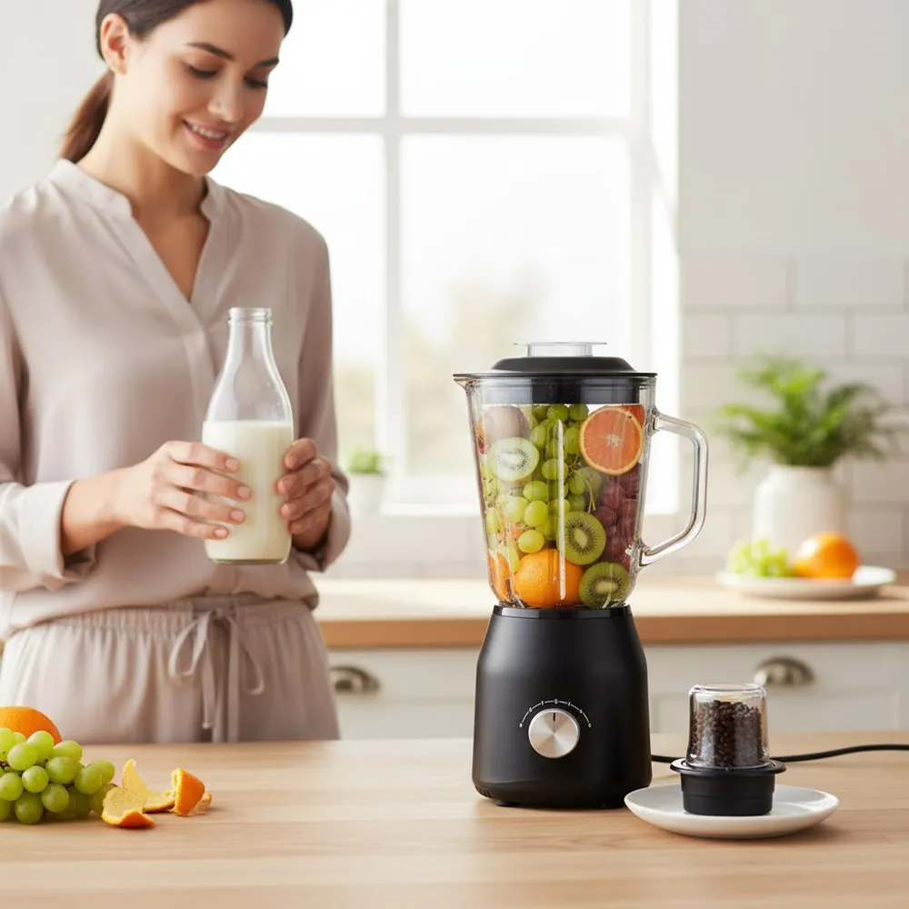 Frigo-congélateur américain Ecco 1500ml Blender Noir jais