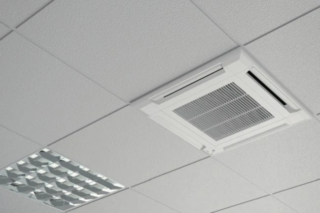 Fujitsu General Air Conditioner Circulaire Air Flow Cassette Inverter 24000 Btu Auxg24krlb-E Avec Contrôle Et Avec Panneau