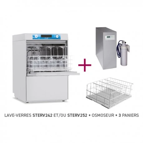 Lave-verres avec Osmoseur - Panier 400 x 400 mm - Monophasé - Hauteur 695 Furnotel