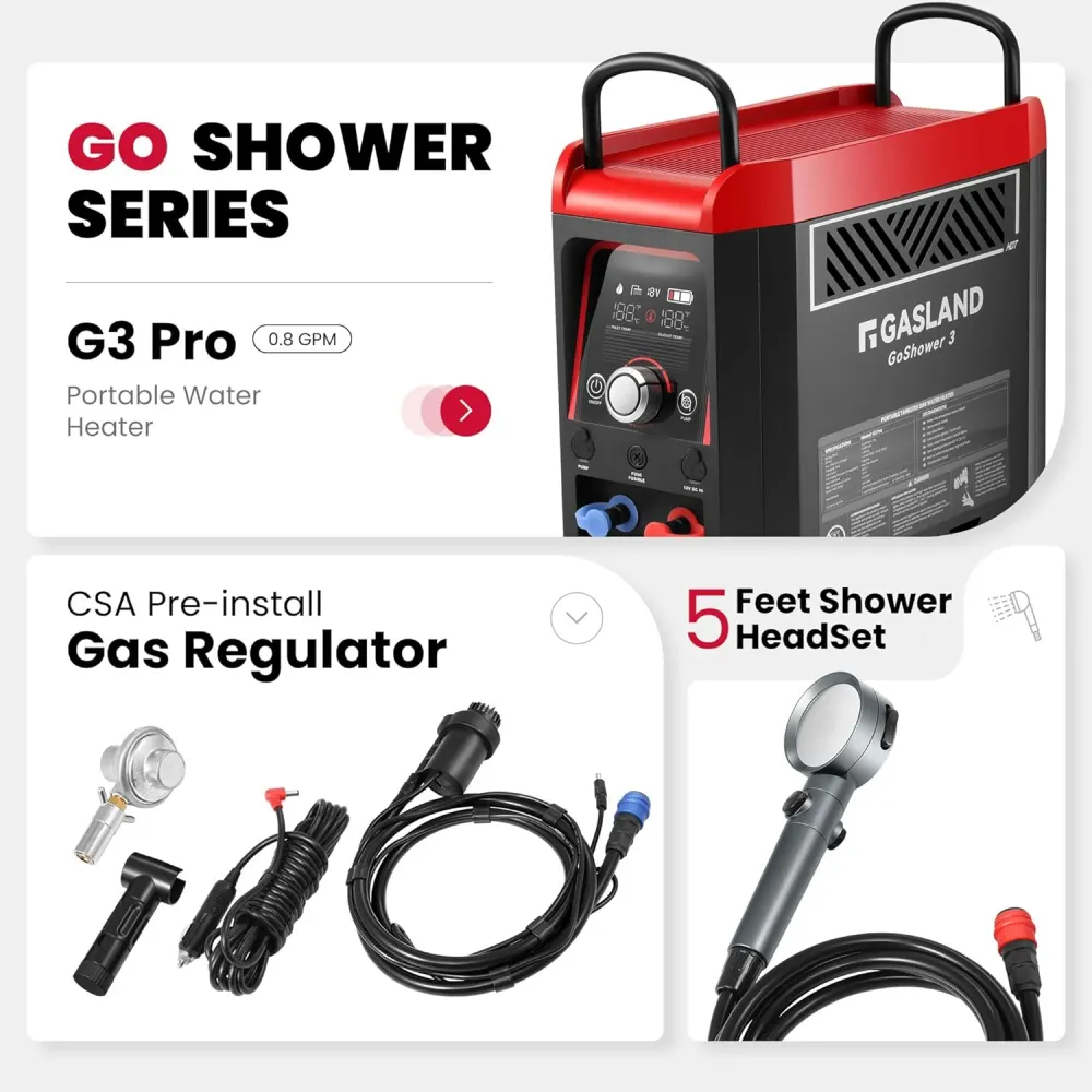 GaslandChef G3 Pro 20,000 BTU GoShower 3 Chauffe-eau portable