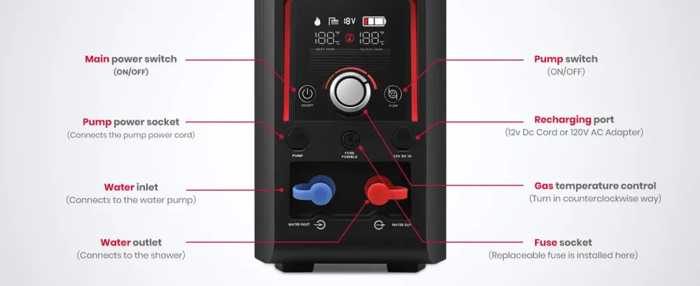 GaslandChef G3 Pro 20,000 BTU GoShower 3 Chauffe-eau portable