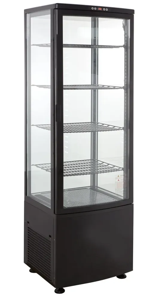 Vitrine réfrigérée ECO 235 Litres, éclairage LED, 4 grilles, noire GastroHero