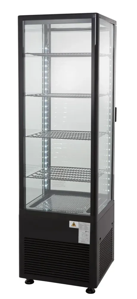Vitrine réfrigérée ECO 235 Litres, éclairage LED, 4 grilles, noire GastroHero