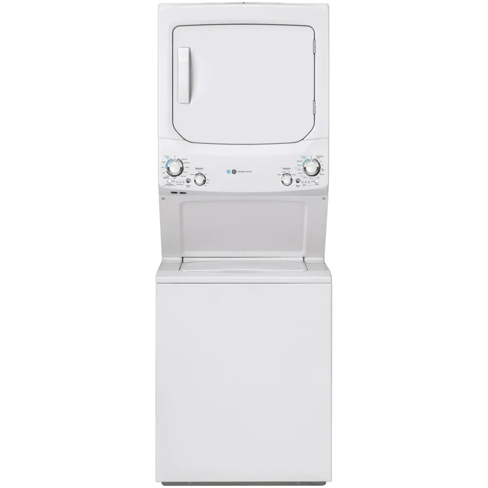 GUD27EMNWW - LAVEUSE SÉCHEUSE SUPERPOSÉES - GE - Laveuse/Sécheuse Superposées - Électrique - Blanc - Boîte Ouverte