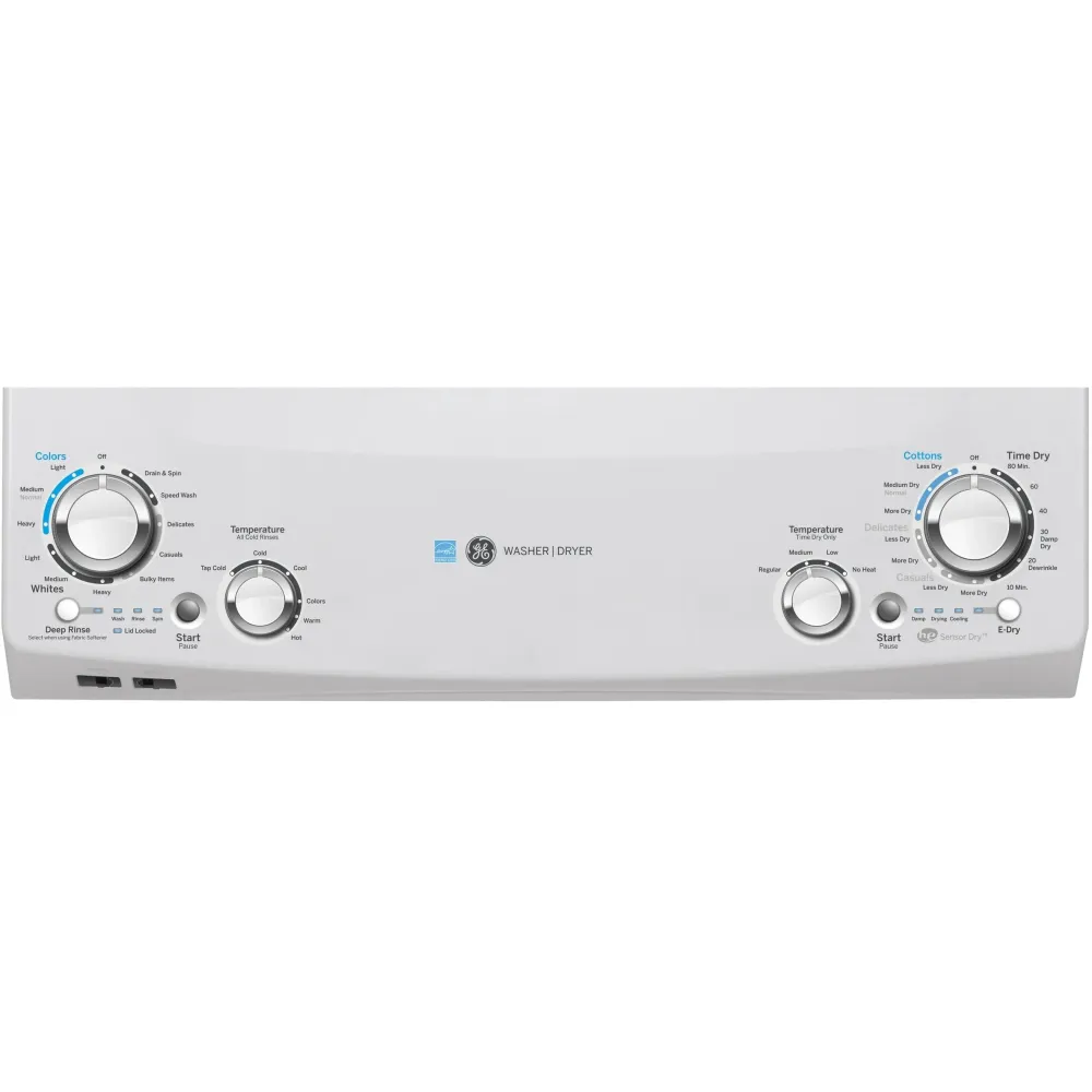 GUD27EMNWW - LAVEUSE SÉCHEUSE SUPERPOSÉES - GE - Laveuse/Sécheuse Superposées - Électrique - Blanc - Boîte Ouverte