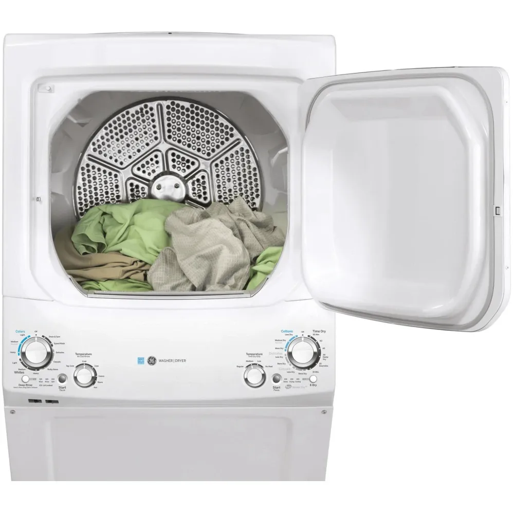 GUD27EMNWW - LAVEUSE SÉCHEUSE SUPERPOSÉES - GE - Laveuse/Sécheuse Superposées - Électrique - Blanc - Boîte Ouverte