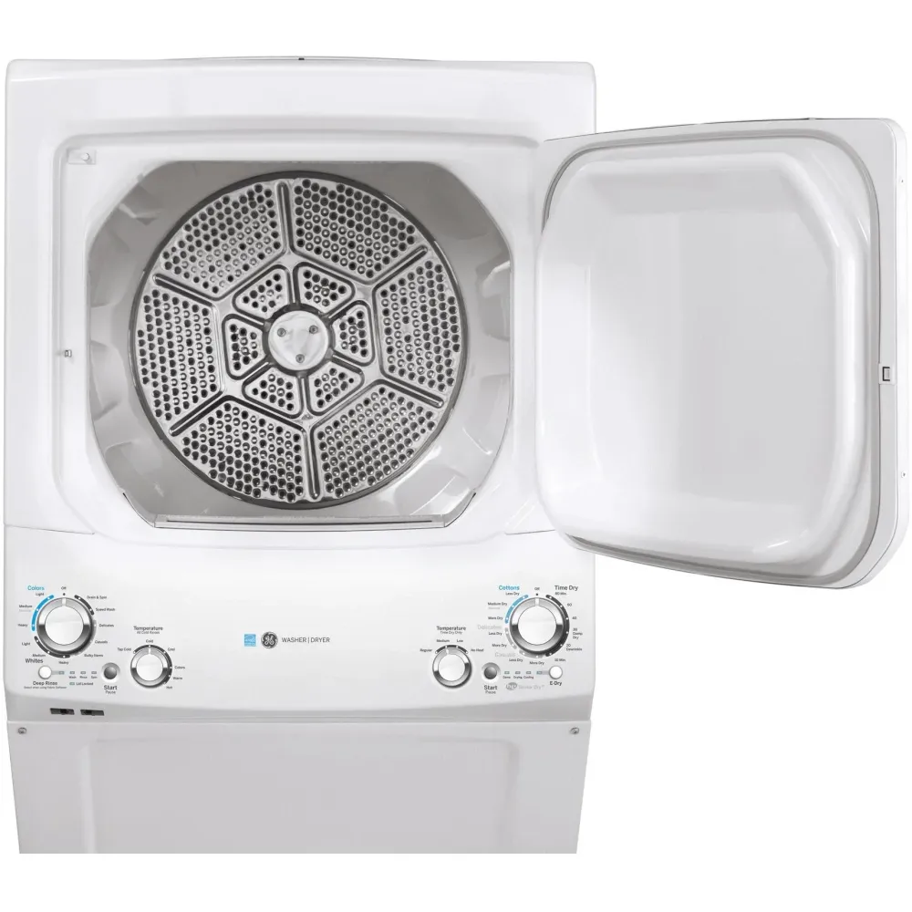 GUD27EMNWW - LAVEUSE SÉCHEUSE SUPERPOSÉES - GE - Laveuse/Sécheuse Superposées - Électrique - Blanc - Boîte Ouverte