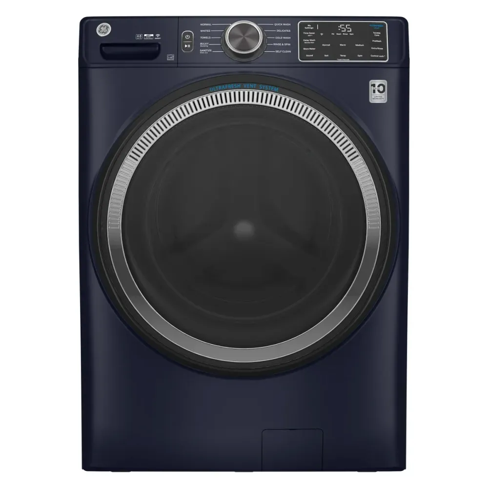 GE - Laveuse à chargement frontal bleu saphir de 5,5 pi³
