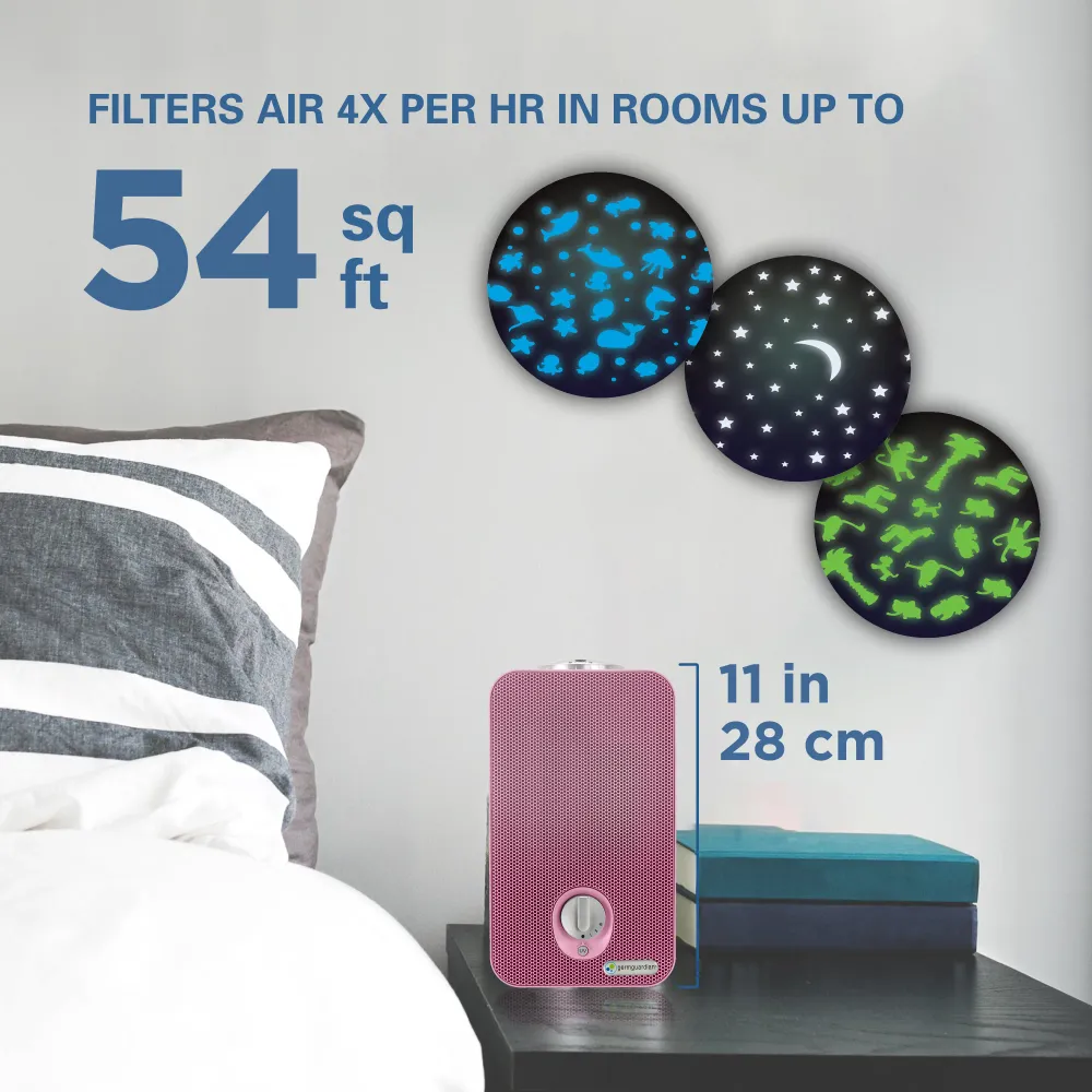 GermGuardian AC4150 4 en 1, purificateur d'air avec filtre HEPA, désinfectant UV-C et projecteur de veilleuse pour chambre...