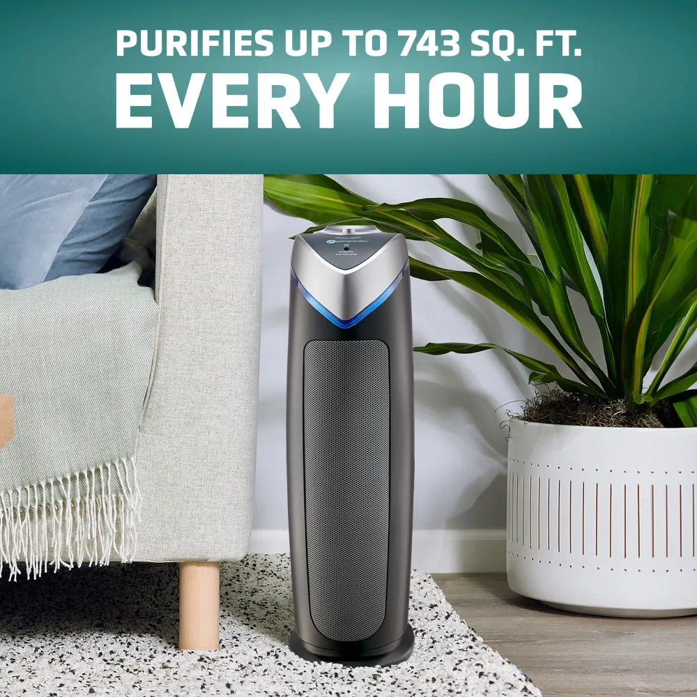 GermGuardian AC4825 Purificateur d'air 4 en 1 avec filtre HEPA, désinfectant UV-C et réduction des odeurs, tour de 22 pouc...